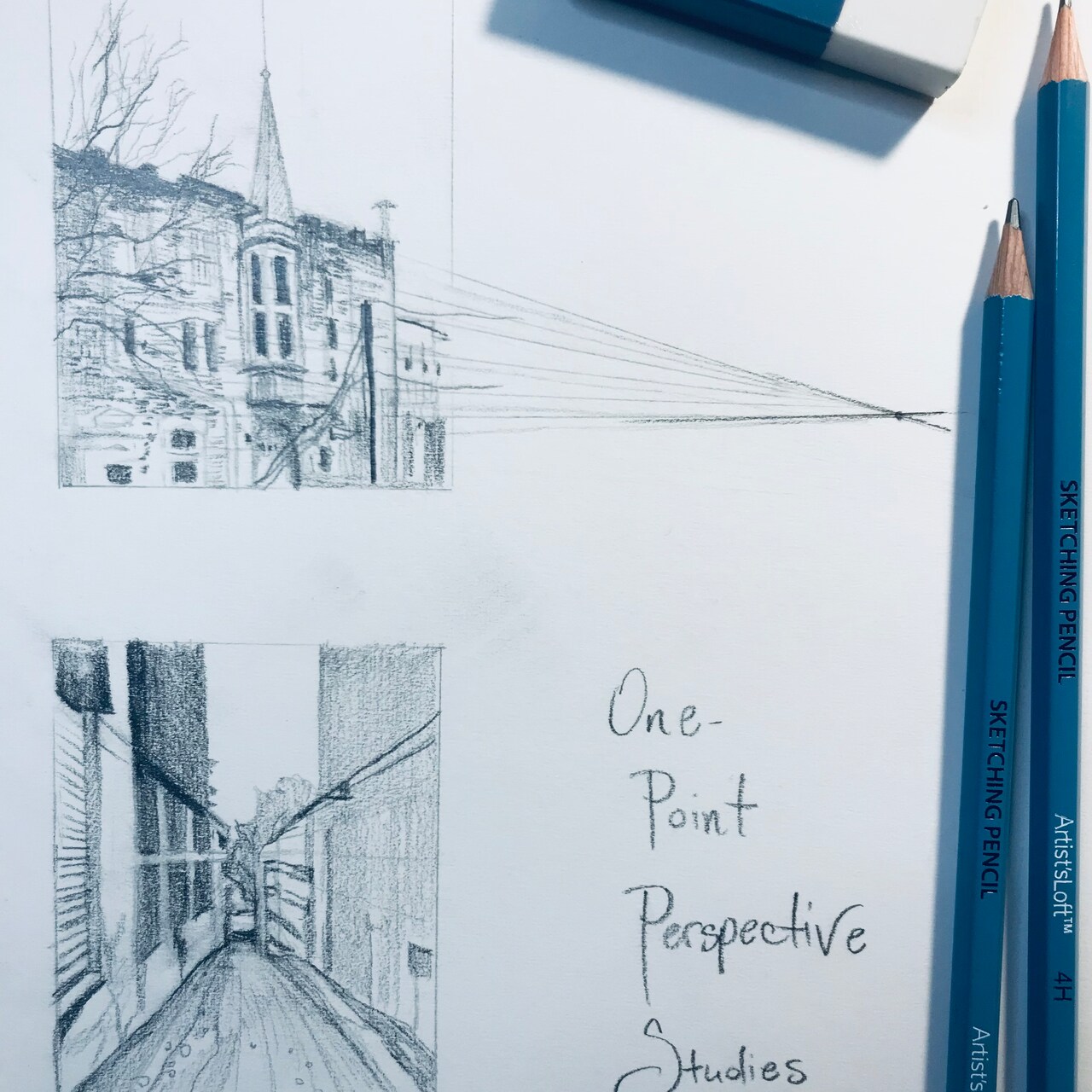 One-Point Perspective Studies with @AdrienneHodgeArt
